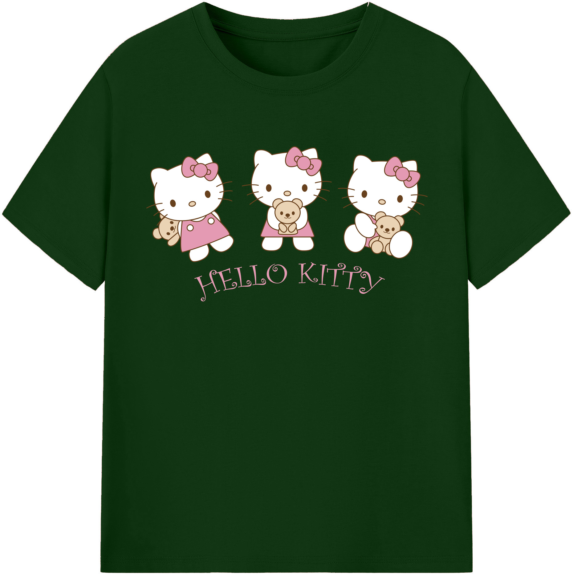 （画像用） Hello Kitty ハローキティ 綿100％半袖Tシャツ（フロントプリント）